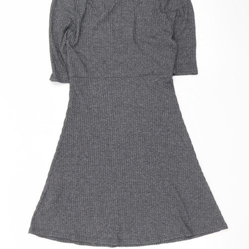 Sparkle & Fade Women’s Grey Knit A-Line Stretch Dress XS