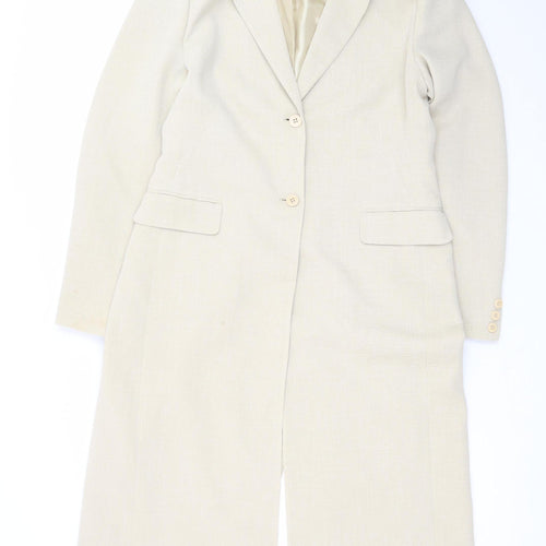 Planet Women Beige Size 12 Long Sleeve Collared Jacket Dress