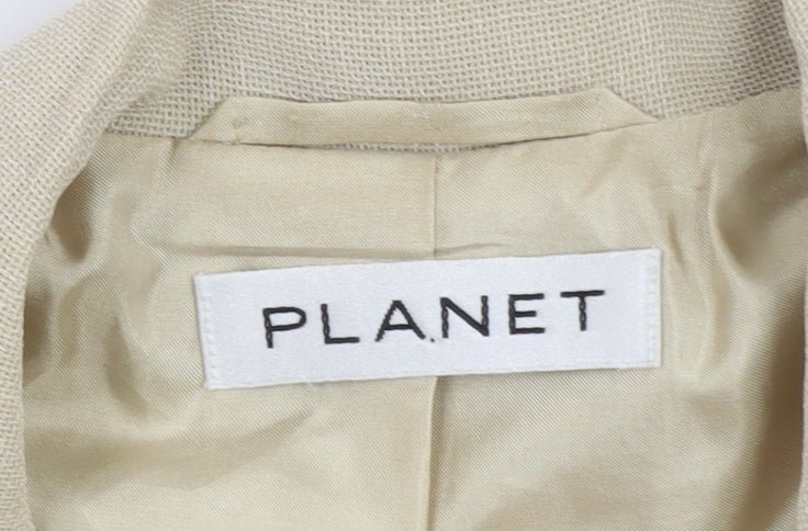 Planet Women Beige Size 12 Long Sleeve Collared Jacket Dress