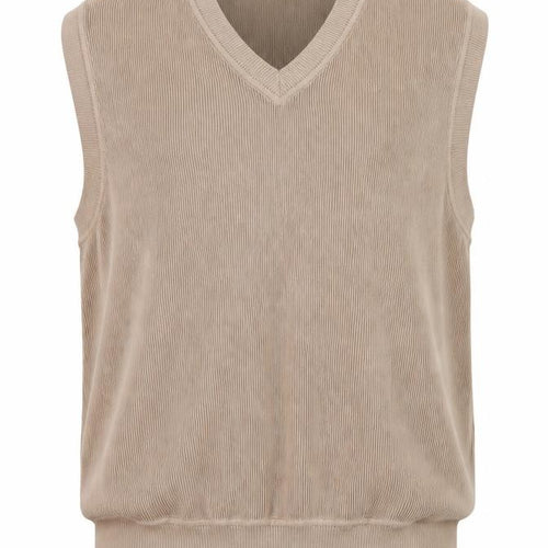 Fairway & Greene Men's Beige Cotton V-Neck Golf Vest L