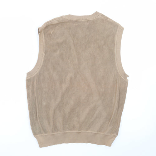 Fairway & Greene Men's Beige Cotton V-Neck Golf Vest L