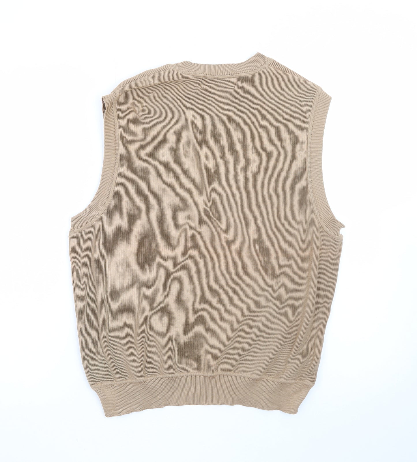 Fairway & Greene Men's Beige Cotton V-Neck Golf Vest L
