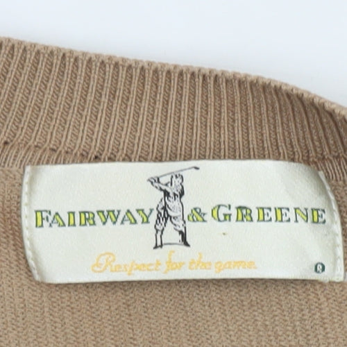 Fairway & Greene Men's Beige Cotton V-Neck Golf Vest L