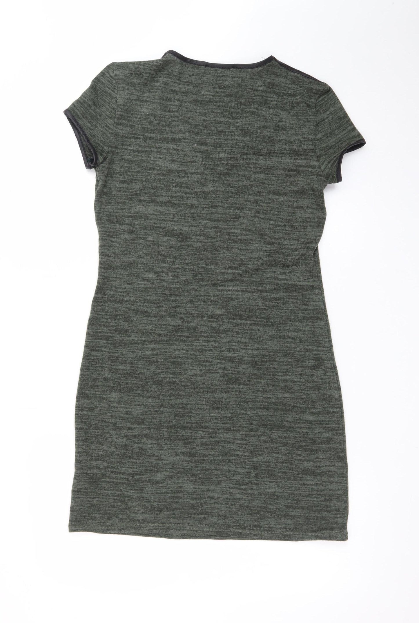 Miss Selfridge Women’s Green Bodycon Dress Size 8 Short Sleeve V-Neck