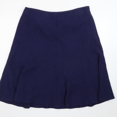Marks and Spencer Per Una Womens Navy A-Line Midi Skirt Size 16 Wool Blend