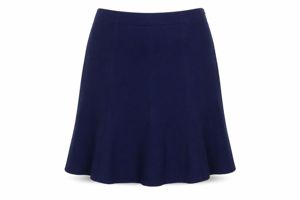 Marks and Spencer Per Una Womens Navy A-Line Midi Skirt Size 16 Wool Blend