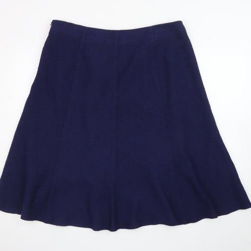 Marks and Spencer Per Una Womens Navy A-Line Midi Skirt Size 16 Wool Blend