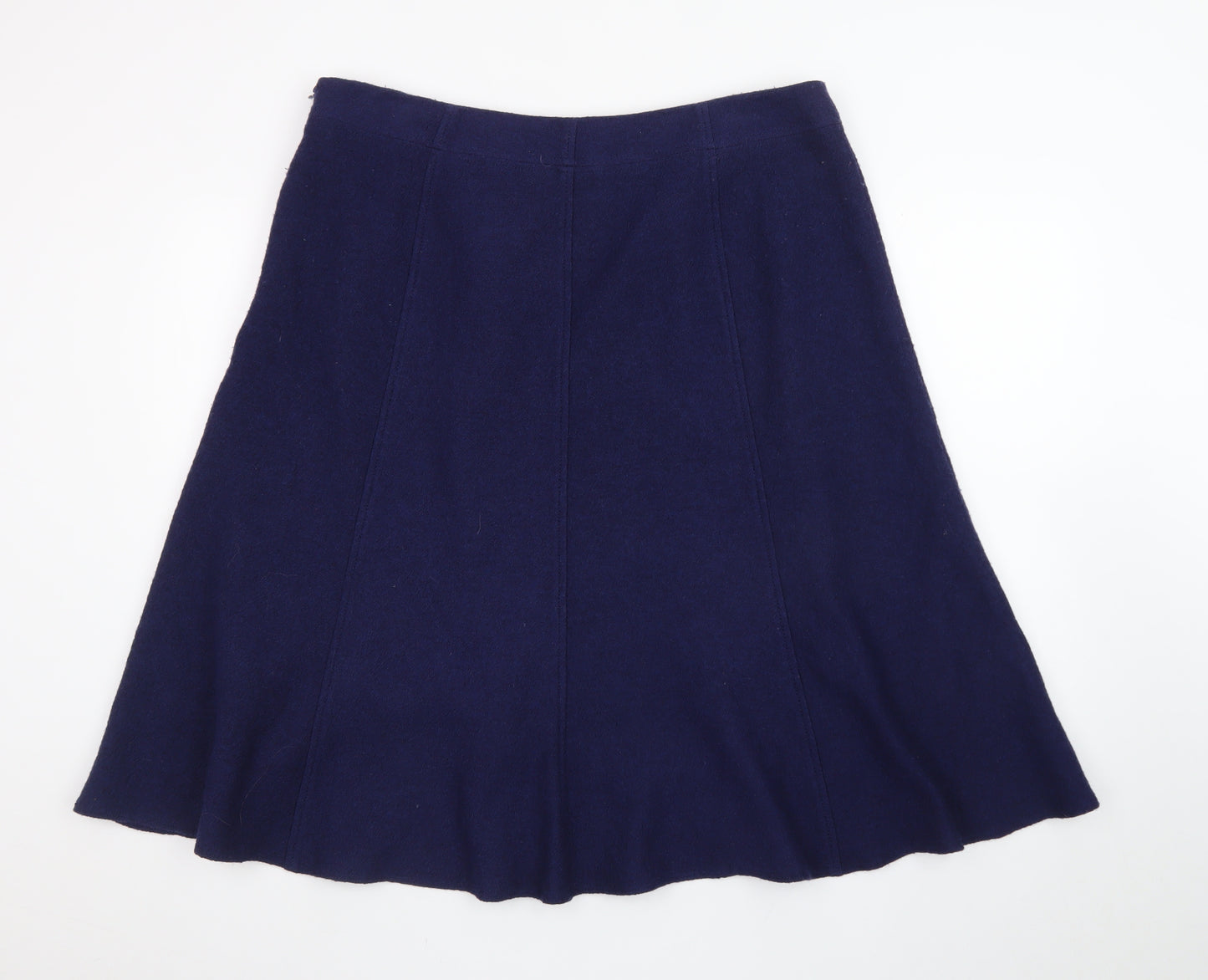Marks and Spencer Per Una Womens Navy A-Line Midi Skirt Size 16 Wool Blend
