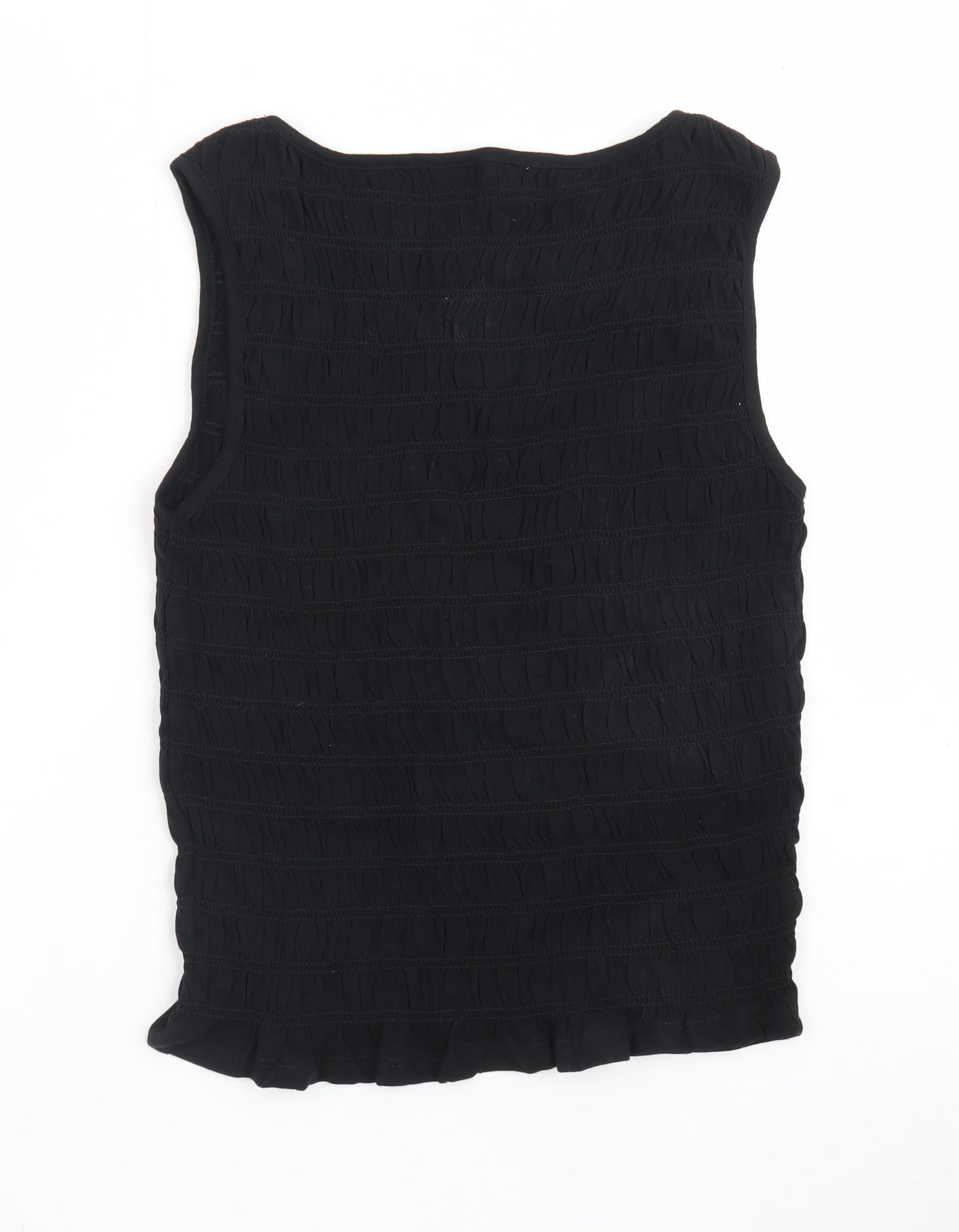 New Look Women's Black Sleeveless Button Blouse UK 12
