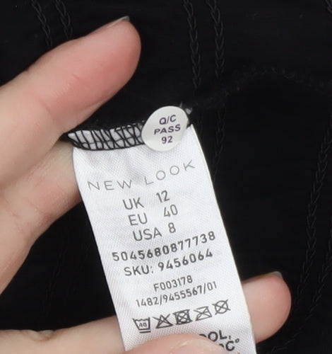 New Look Women's Black Sleeveless Button Blouse UK 12