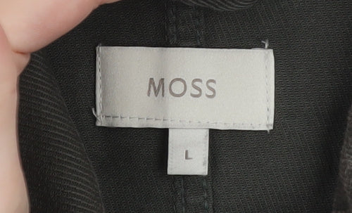 Moss Mens Green Cotton Twill Button-Up Overshirt L