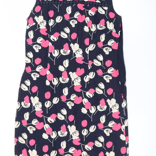 Laura Ashley Women's Multicoloured Floral Cotton Sleeveless Shift Dress UK 10