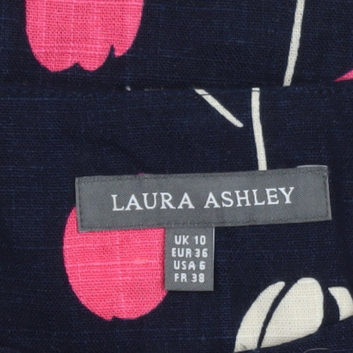 Laura Ashley Women's Multicoloured Floral Cotton Sleeveless Shift Dress UK 10