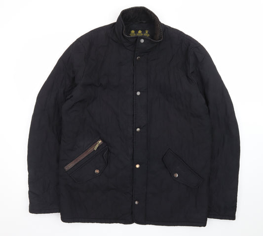 Barbour Men's Black Quilted Jacket Size M Water Resistant Classic Style