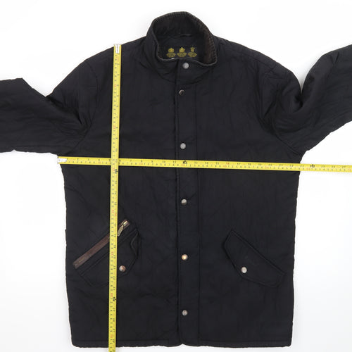 Barbour Men's Black Quilted Jacket Size M Water Resistant Classic Style