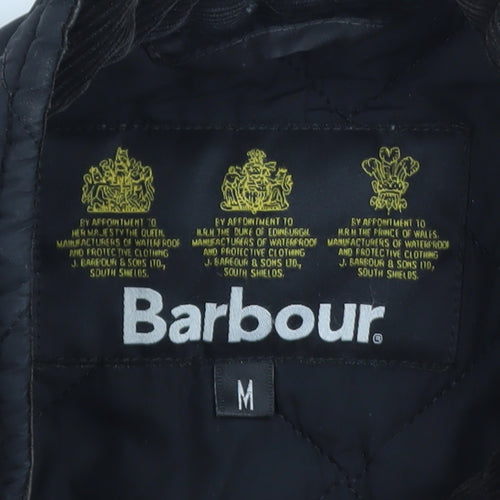 Barbour Men's Black Quilted Jacket Size M Water Resistant Classic Style