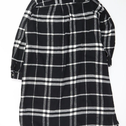Yours Women’s Black Check Long Sleeve Shirt Dress Size 18