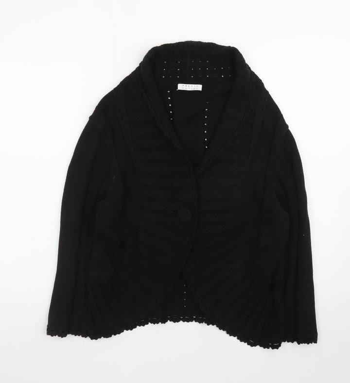 Precis Petite Women's Black Cotton Blend Cardigan L