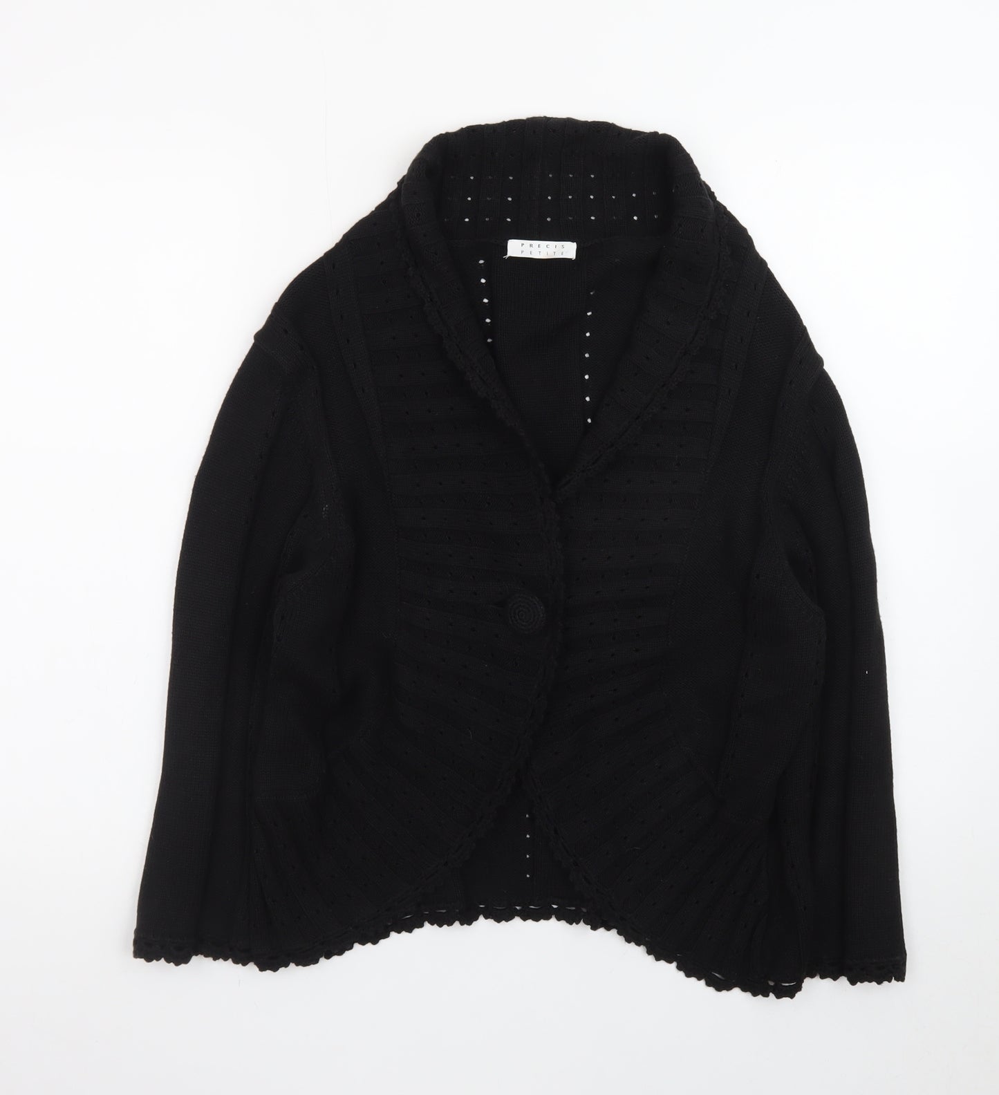 Precis Petite Women's Black Cotton Blend Cardigan L