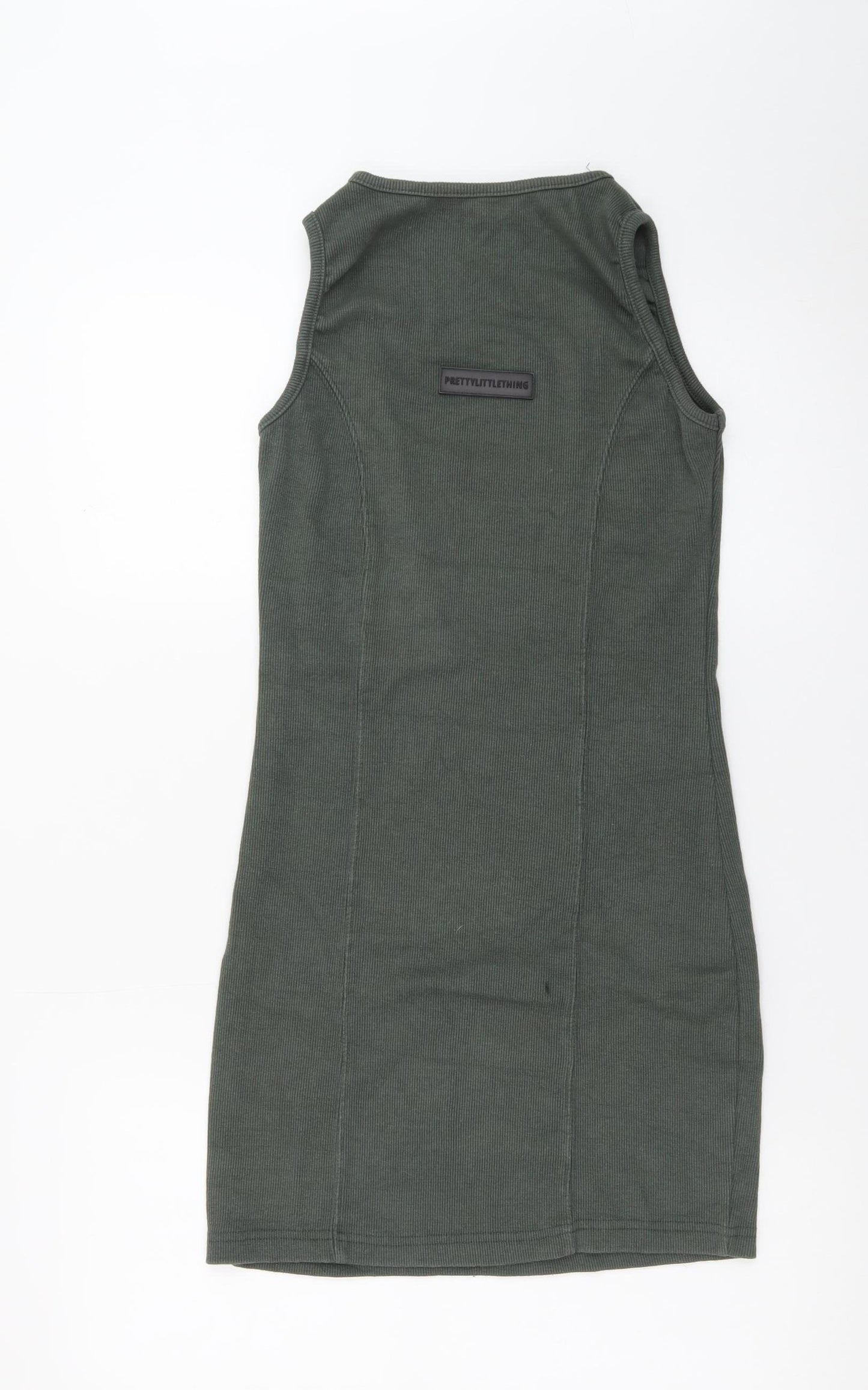 PrettyLittleThing Women's Green Size 12 Sleeveless Bodycon Dress