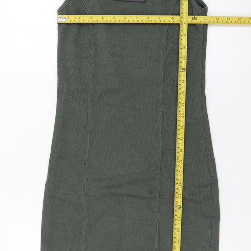 PrettyLittleThing Women's Green Size 12 Sleeveless Bodycon Dress