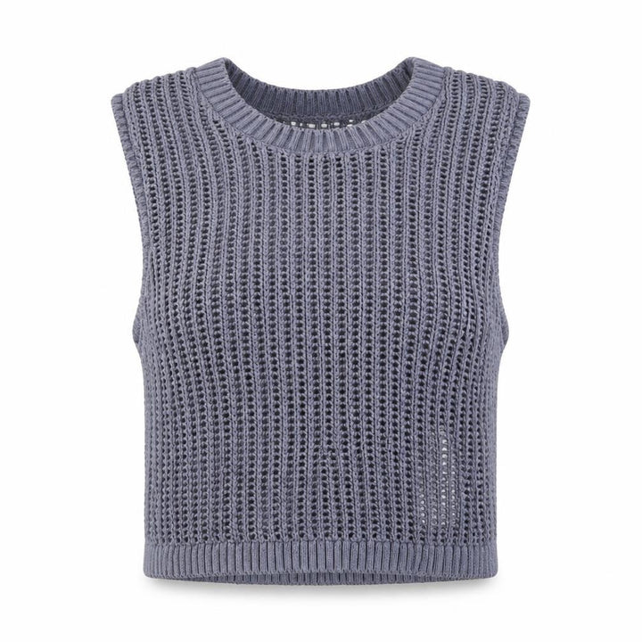 Hollister Womens Blue Knit Cropped Tank Top Size M