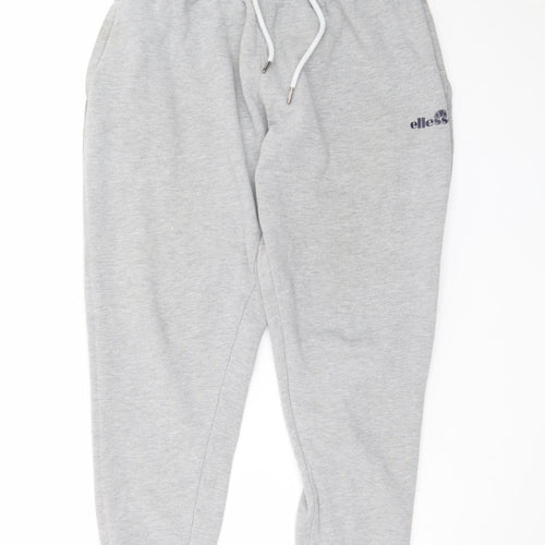 Ellesse Men's Grey Jogger Trousers L Regular Fit Casual Fleece