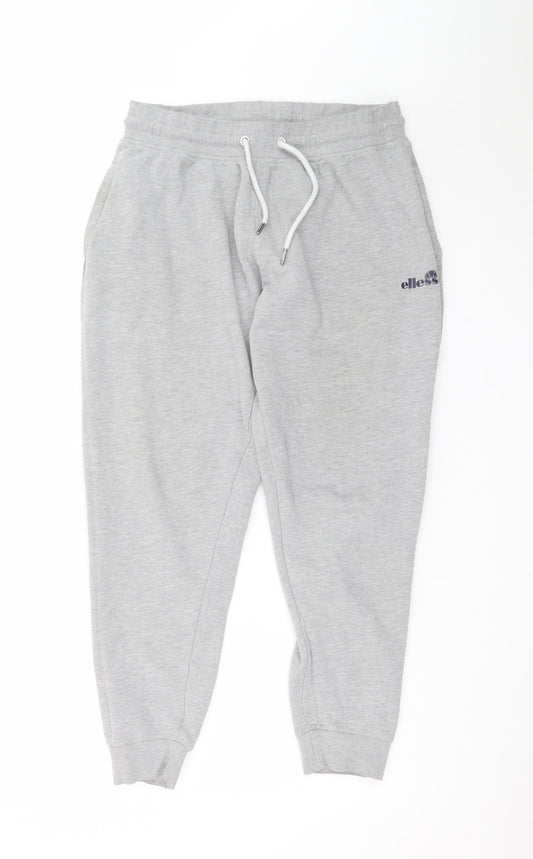 Ellesse Men's Grey Jogger Trousers L Regular Fit Casual Fleece