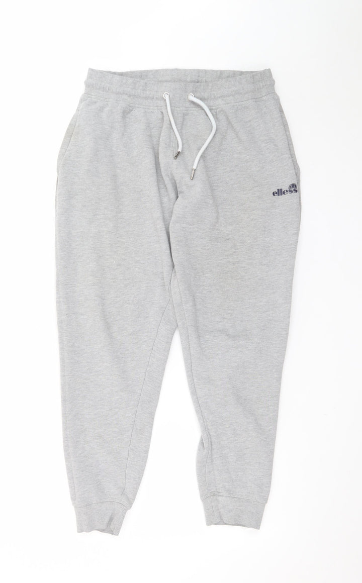 Ellesse Men's Grey Jogger Trousers L Regular Fit Casual Fleece