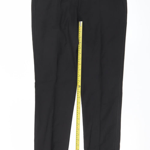 Marks and Spencer Men's Black Slim Fit Dress Trousers 32R Polyester Blend