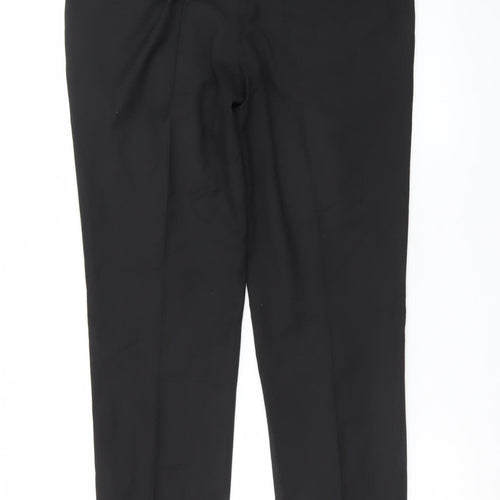 Marks and Spencer Men's Black Slim Fit Dress Trousers 32R Polyester Blend
