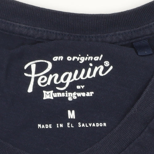 Original Penguin Men's Blue Rainbow Penguin Graphic Cotton T-Shirt M