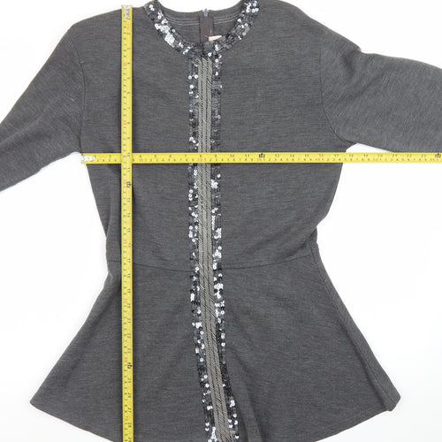 Outlander Women’s Grey Sequin Trim Fit & Flare Dress M