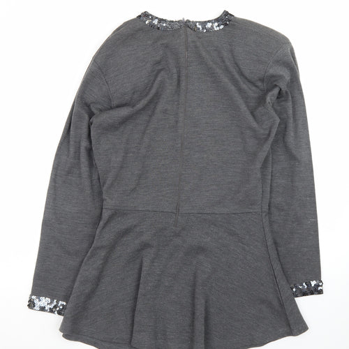 Outlander Women’s Grey Sequin Trim Fit & Flare Dress M