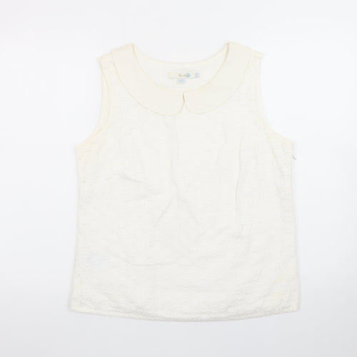 Boden Women's Ivory Sleeveless Lace Blouse Size 14