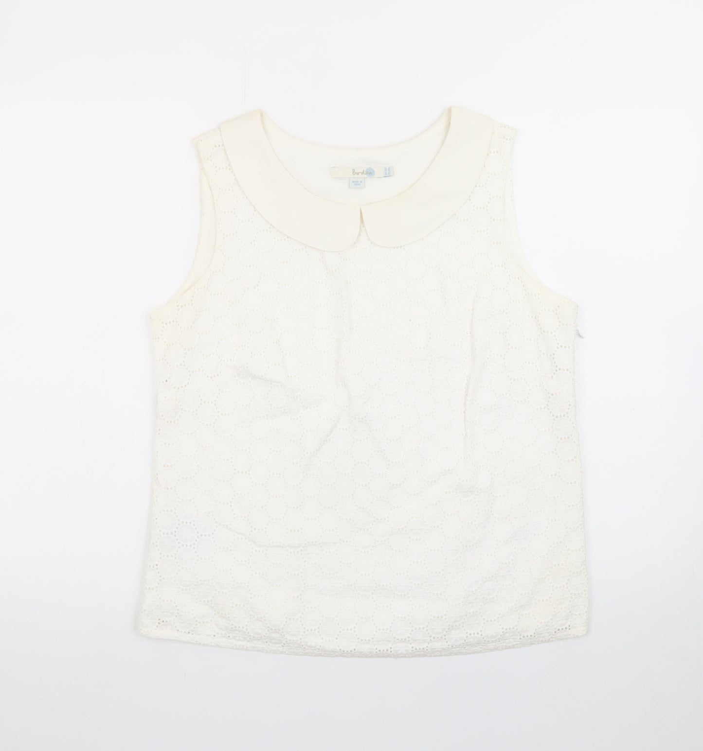 Boden Women's Ivory Sleeveless Lace Blouse Size 14