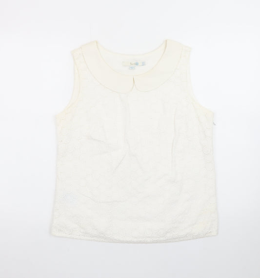 Boden Women's Ivory Sleeveless Lace Blouse Size 14