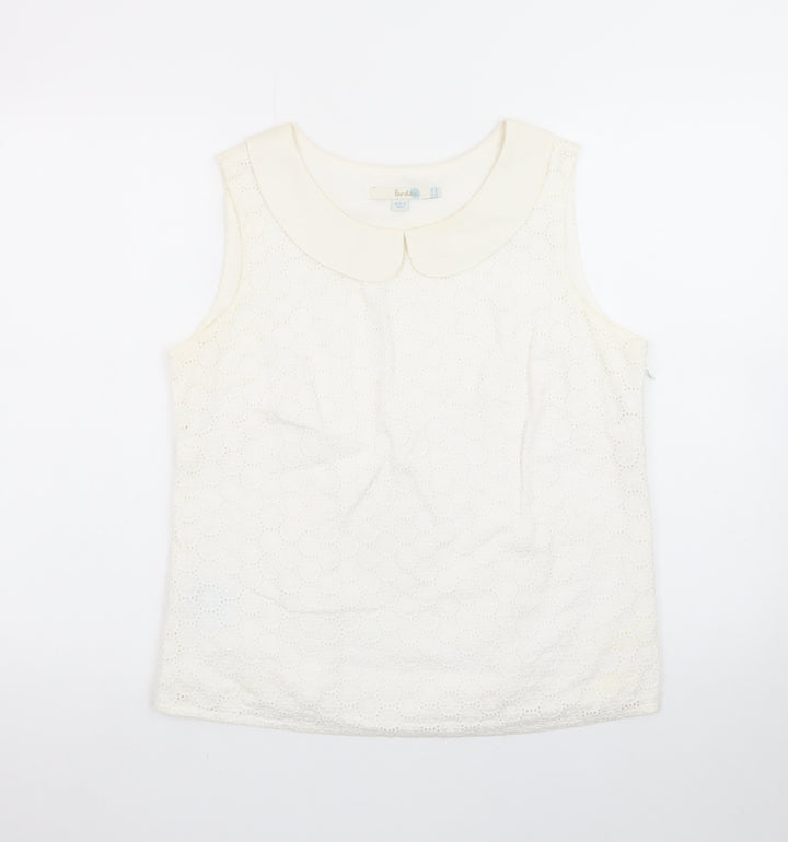 Boden Women's Ivory Sleeveless Lace Blouse Size 14