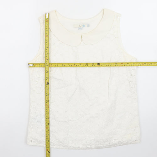 Boden Women's Ivory Sleeveless Lace Blouse Size 14