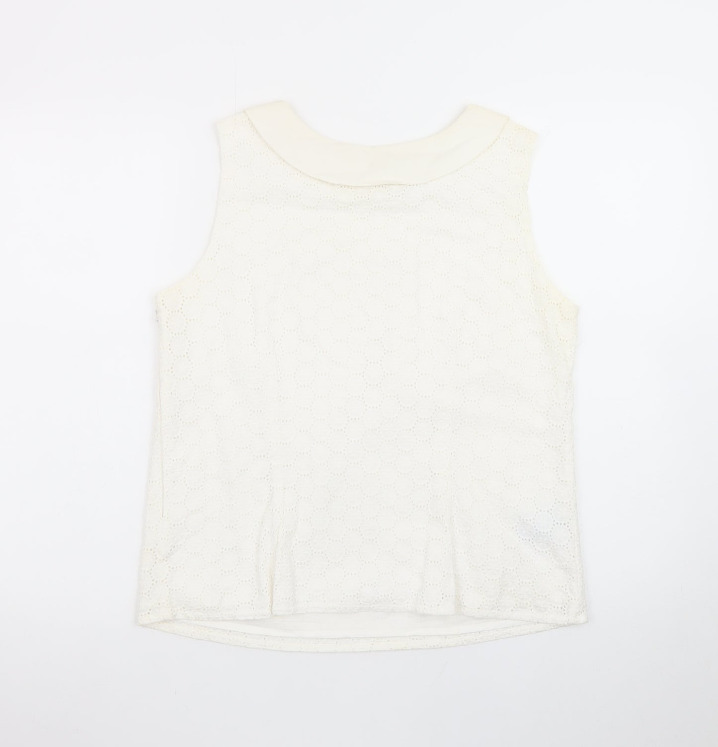Boden Women's Ivory Sleeveless Lace Blouse Size 14
