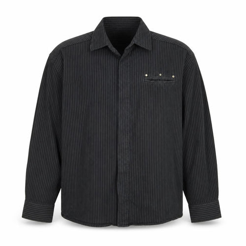 Atlas For Men Black Striped Long Sleeve Button-Up Shirt Size XL