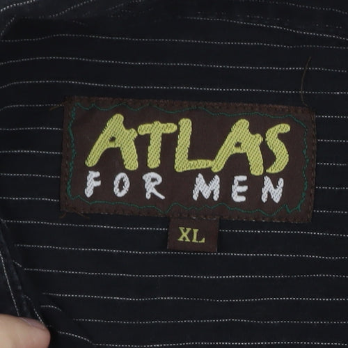 Atlas For Men Black Striped Long Sleeve Button-Up Shirt Size XL