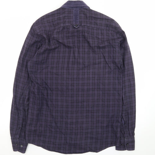 Reiss 1971 Men's Purple Check Slim Fit Long Sleeve Button-Up Shirt Size S