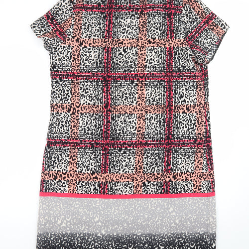 Peacocks Women’s Multicoloured Shift Dress Size 16 Short Sleeve