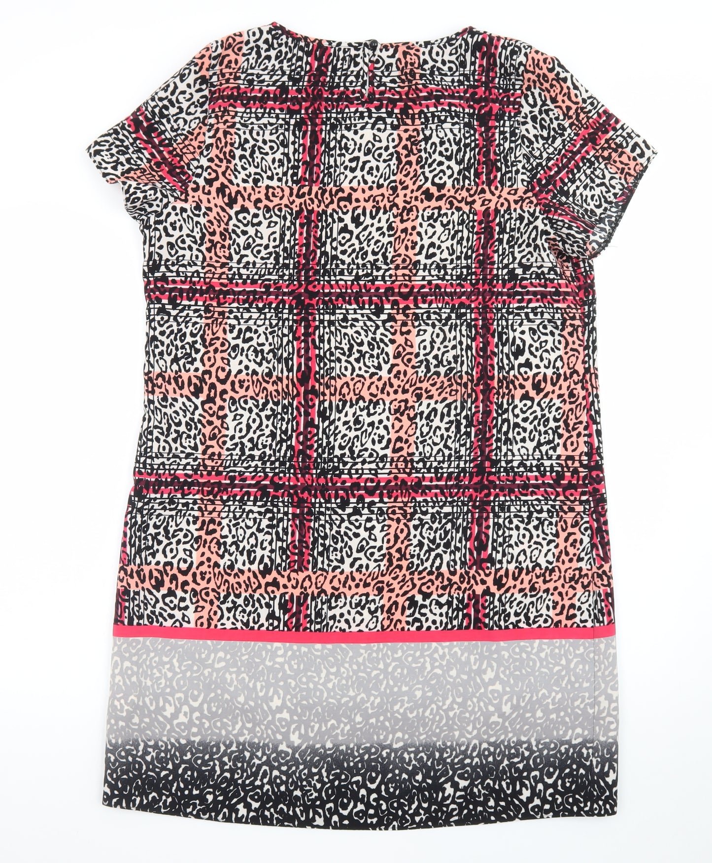 Peacocks Women’s Multicoloured Shift Dress Size 16 Short Sleeve