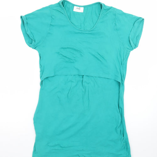 plusS Maternity Green Jersey Short Sleeve T-Shirt Dress Size M