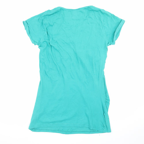 plusS Maternity Green Jersey Short Sleeve T-Shirt Dress Size M