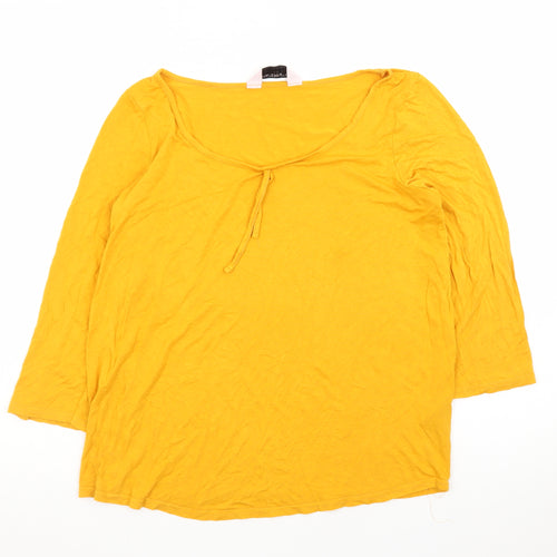 Dorothy Perkins Maternity Yellow Tunic Top UK 10 3/4 Sleeve Cotton