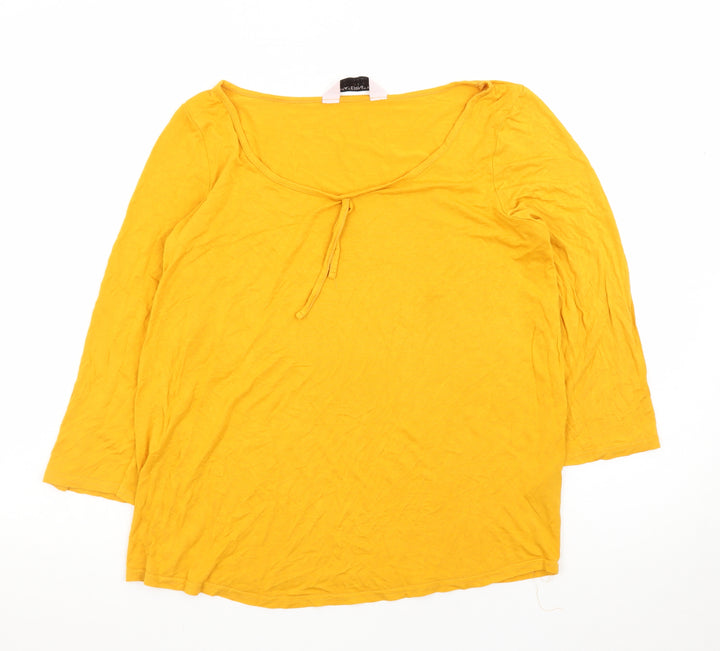 Dorothy Perkins Maternity Yellow Tunic Top UK 10 3/4 Sleeve Cotton