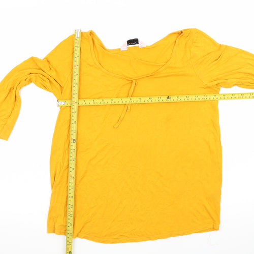 Dorothy Perkins Maternity Yellow Tunic Top UK 10 3/4 Sleeve Cotton
